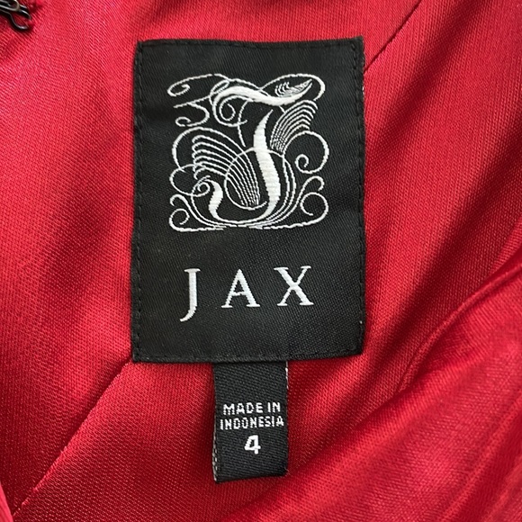 Small Jax Ruby Red Wine Midi Lace Satin Dress - Picture 3 of 10